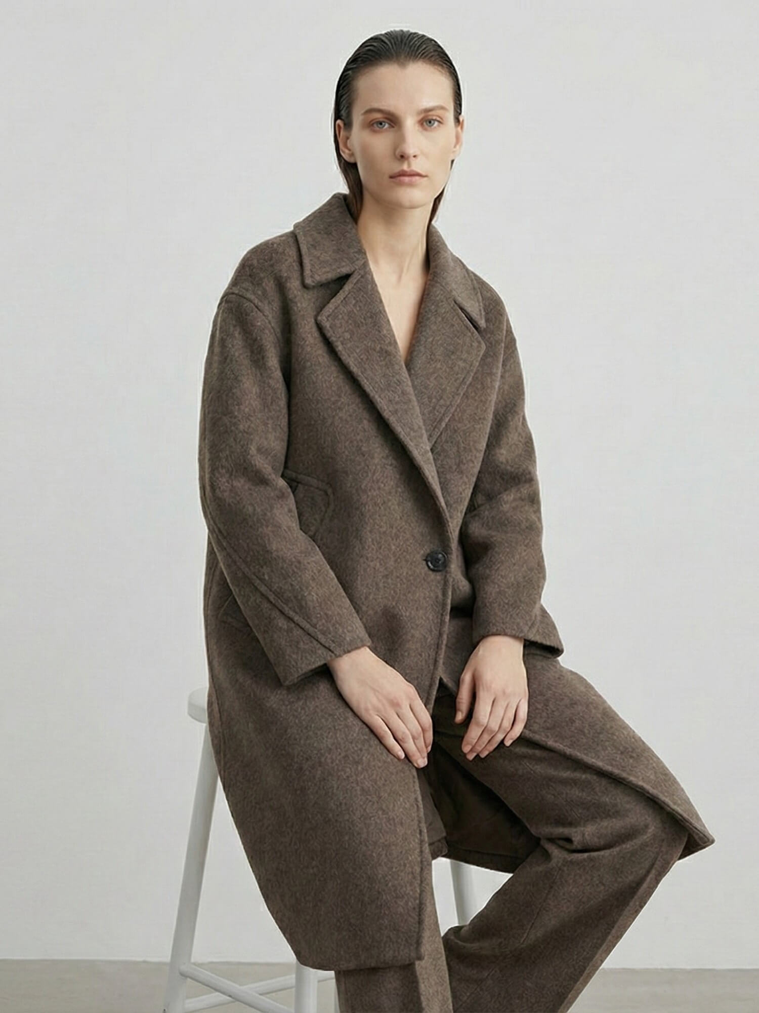 Oversized Wool Blend Coat