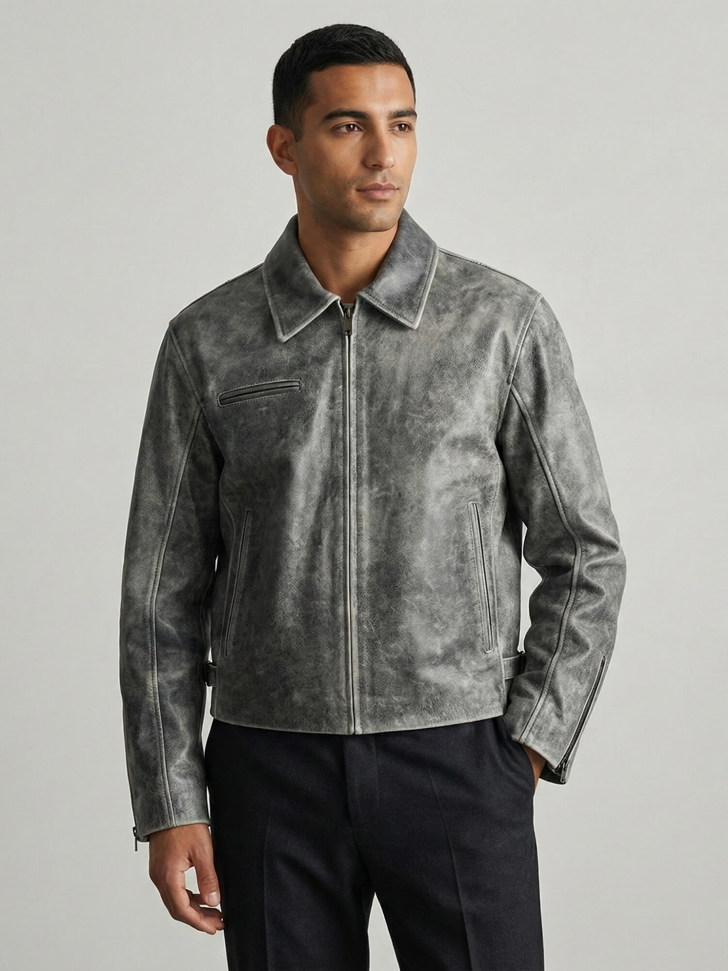 Textured Leather Effect Jacket