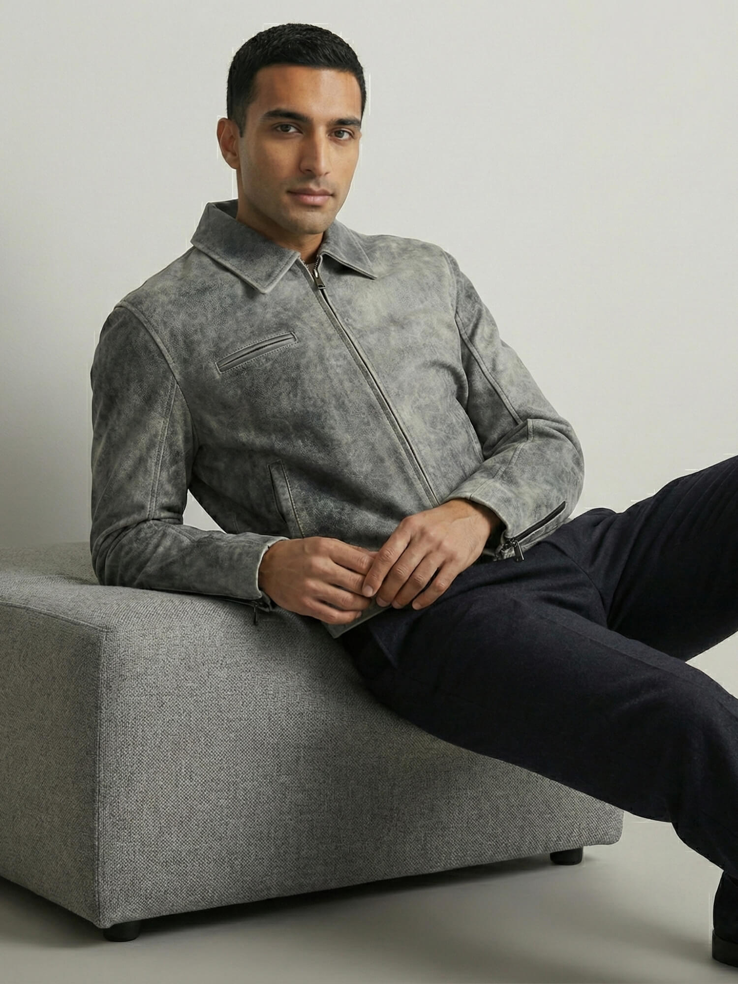 Textured Leather Effect Jacket