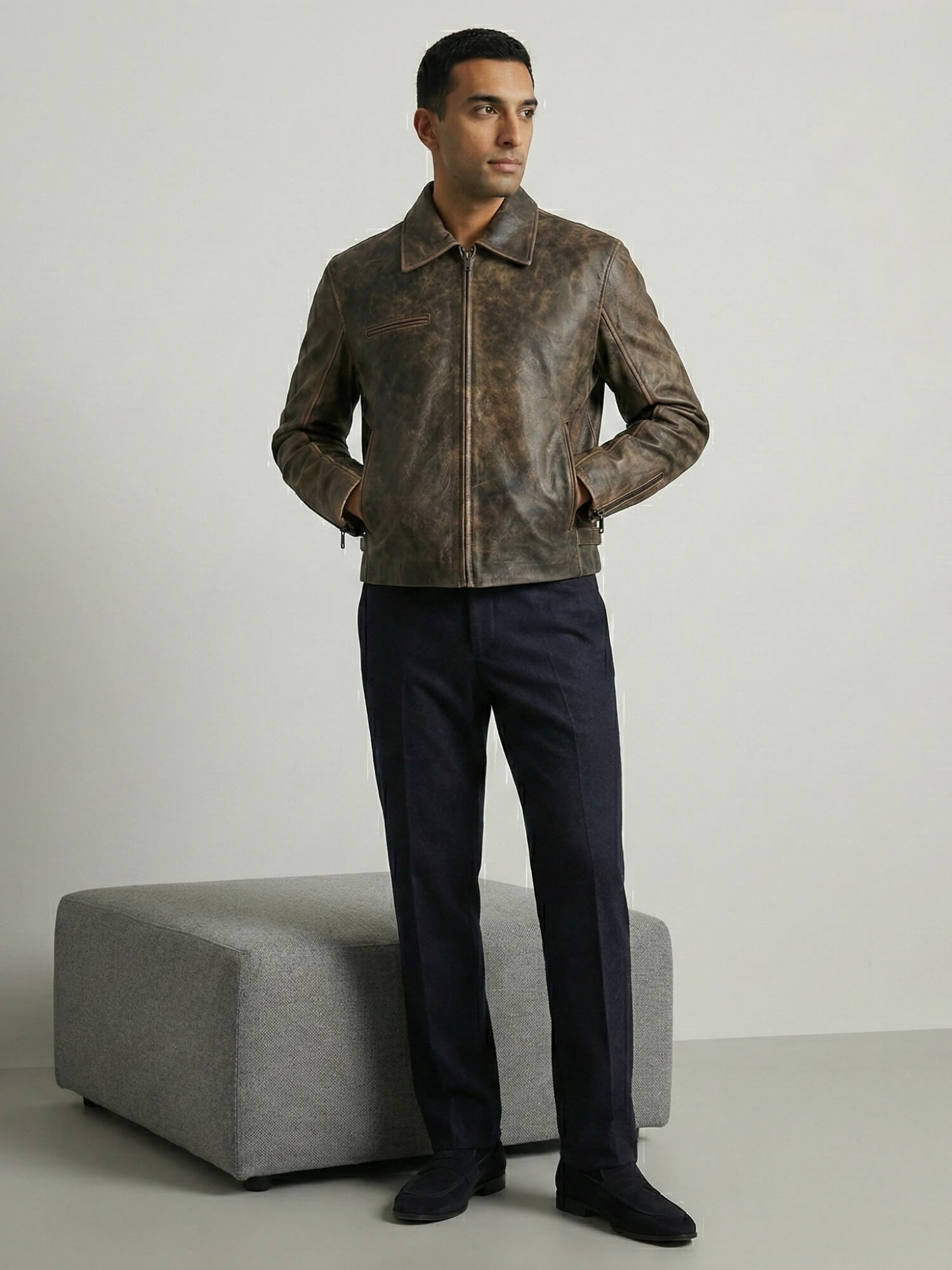 Textured Leather Effect Jacket