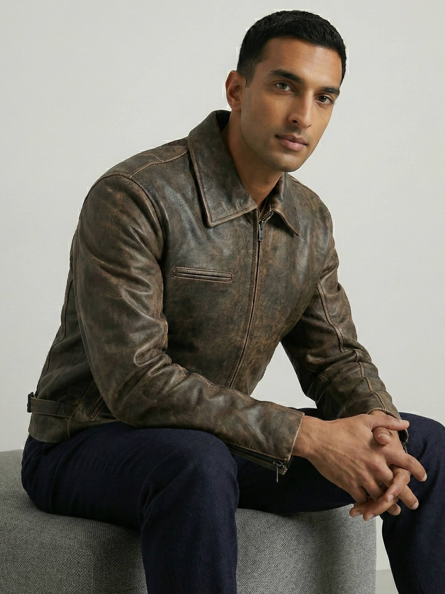 Textured Leather Effect Jacket