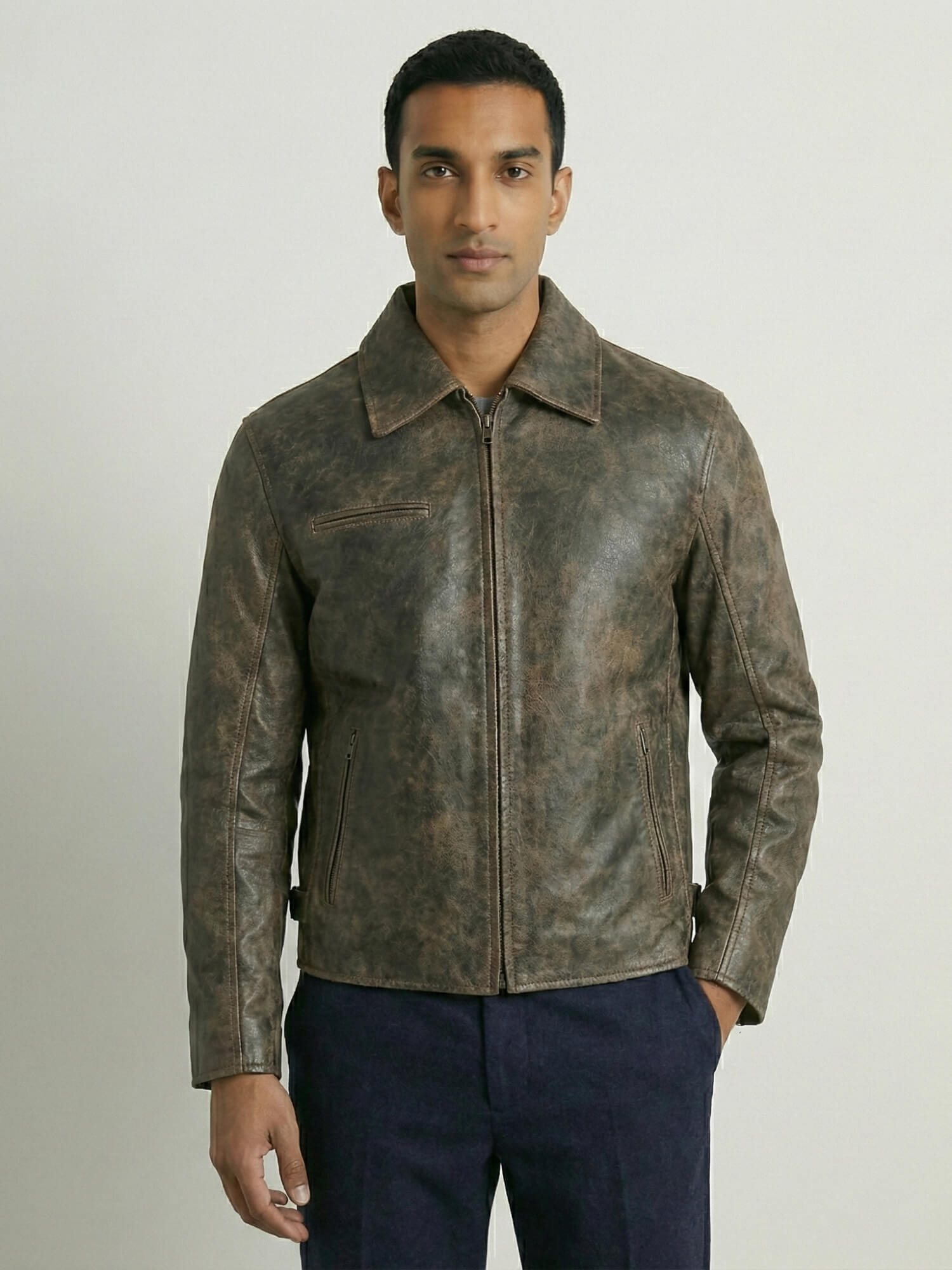 Textured Leather Effect Jacket