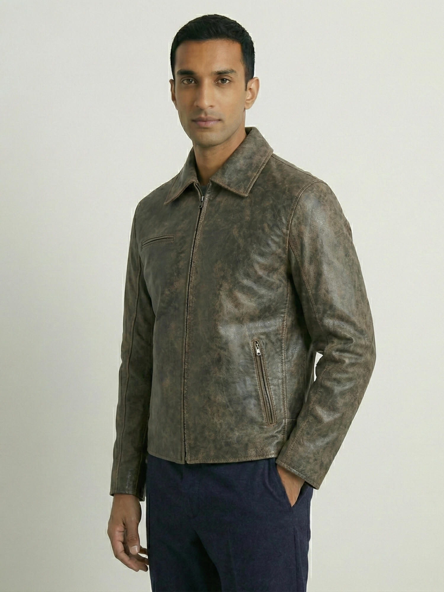Textured Leather Effect Jacket